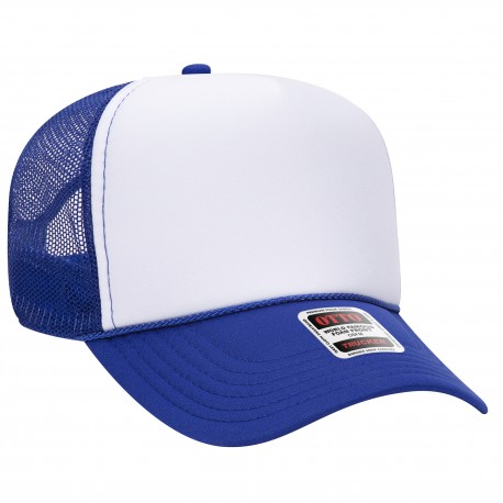 32-467 OTTO Cap 32-467 5 Panel Mid Profile Mesh Back Trucker Hat 011601 - Ryl/Wht/Ryl
