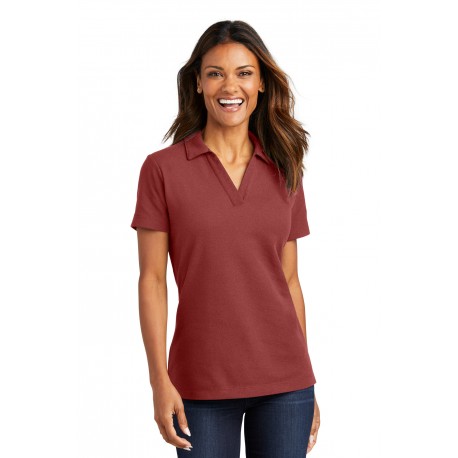 LK867 Port Authority LK867 Ladies C-FREE Cotton Blend Pique Polo GARNET
