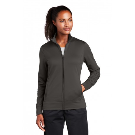 LST241 Sport-Tek LST241 Ladies Sport-Wick Fleece Full-Zip Jacket Iron Grey