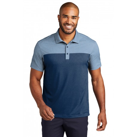 K831 Port Authority K831 Fine Pique Blend Blocked Polo Aegean Blue/ Aegean Blue Heather