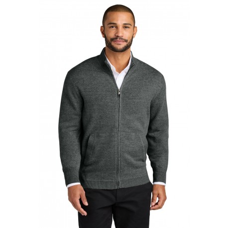 SW2901 Port Authority SW2901 Easy Care Full-Zip Sweater CHARCOAL HEATHER