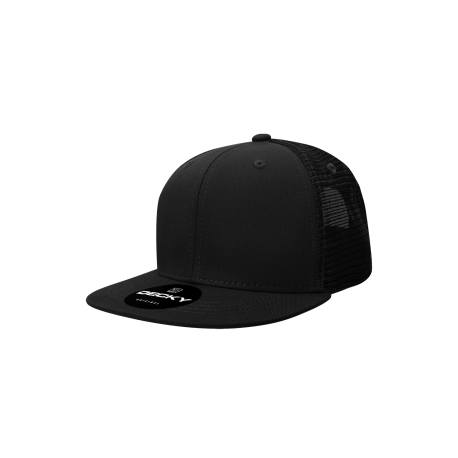5010 Decky 5010 Youth 6 Panel High Profile Structured Cotton Trucker BLACK