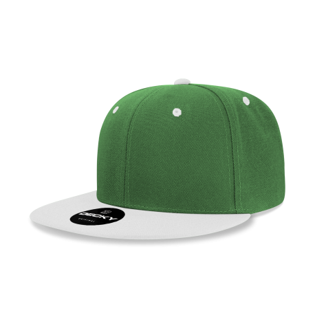 6020 Decky 6020 6 Panel High Profile Structured Acrylic/Polyester Snapback KELLY/WHITE