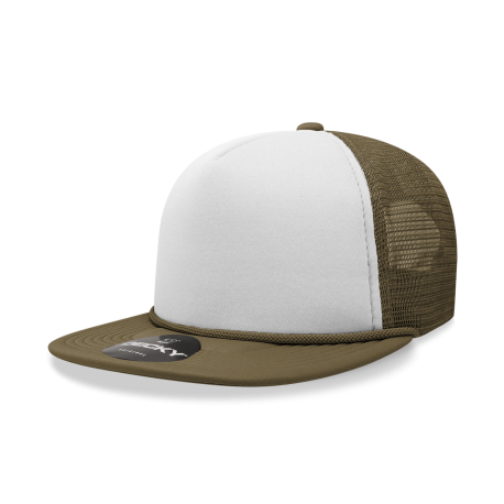 6026 Decky 6026 5 Panel High Profile Structured Foam Trucker Brown/White/Brown