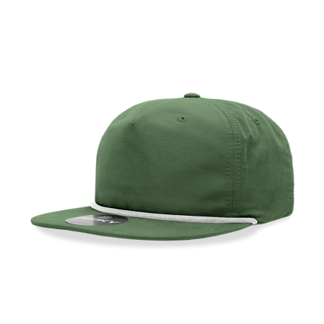 6032 Decky 6032 5 Panel High Profile Relaxed Cotton Blend Rope Hat FOREST/WHITE