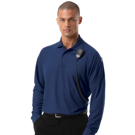 BG1055 Blue Generation BG1055 Adult Long Sleeve Tactical Polo NAVY
