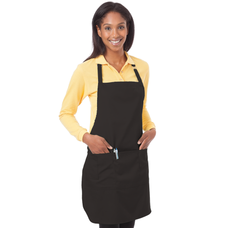 BG1270 Blue Generation BG1270 Teflon Treated Twill Bib Apron BLACK