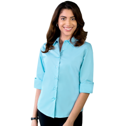 Blue Generation BG6218 Ladies' 3/4 Sleeve Stretch Poplin Shirt