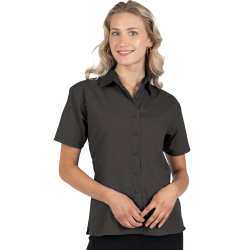 Blue Generation BG6266S Ladies' Short Sleeve Superblend Poplin Shirt with Matching Buttons