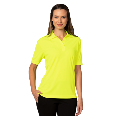 BG6510 Blue Generation BG6510 Ladies' Hi-Visibility Short Sleeve Wicking Pique Polo Optic Yellow