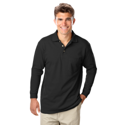 Blue Generation BG7208 Adult Superblend Long Sleeve Pocketed Polo