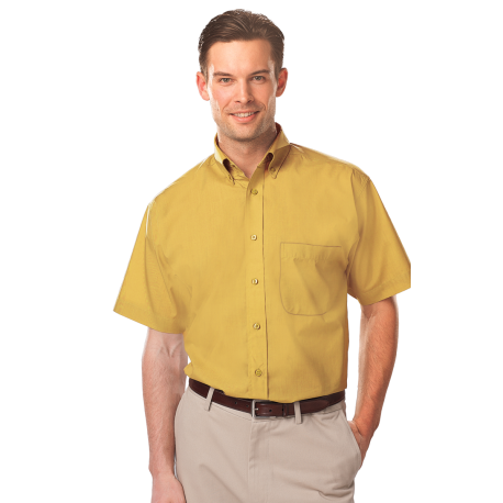 BG7210S Blue Generation BG7210S Men's Short Sleeve Value Poplin Shirt MAIZE