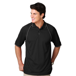 Blue Generation BG7220 Men's Wicking Contrast Piping Polo