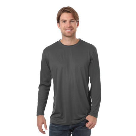 BG7303 Blue Generation BG7303 Adult Value Wicking Long Sleeve Tee GRAPHITE