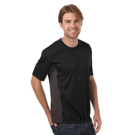 BG7304 Blue Generation BG7304 Men's Colorblock Tee Black Graphite