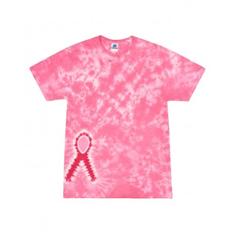 1150Y Colortone 1150Y Youth Shapes Tie-Dyed T-Shirt PINK RIBBON