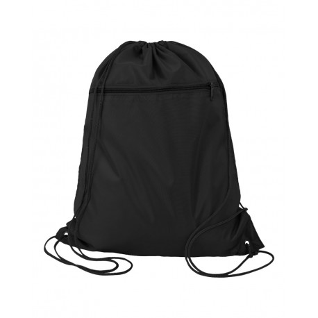 Q135200 Q-Tees Q135200 Polyester Cinchpack BLACK