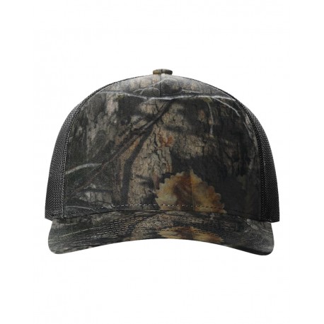 112PFP Richardson 112PFP Five-Panel Printed Trucker Cap Mossy Oak Country DNA/ Black