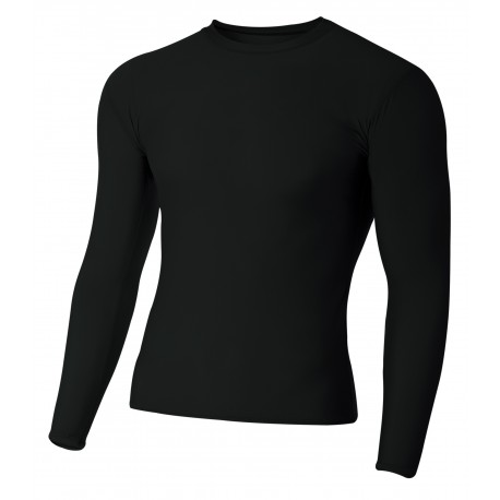 NB3133 A4 NB3133 Youth Long Sleeve Compression Crew BLACK