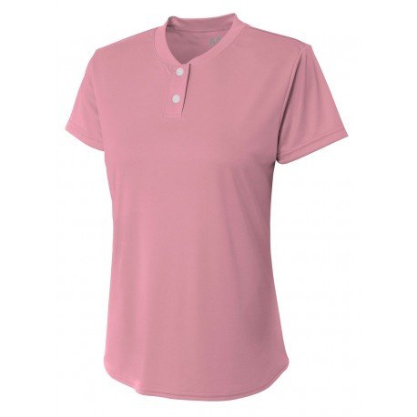NG3143 A4 NG3143 Girl's Tek 2-Button Henley PINK