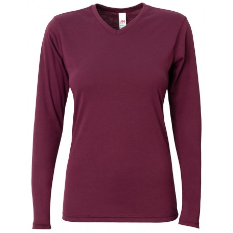 NW3029 A4 NW3029 Women's Softek Long Sleeve Tee MAROON