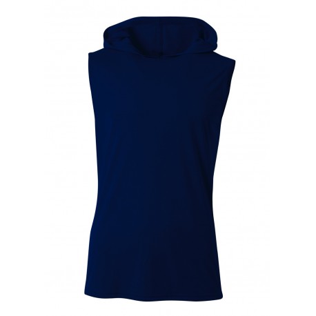 N3410 A4 N3410 Men's Sleeveless Hooded Tee NAVY