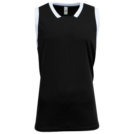 NB2505 A4 NB2505 Youth Sprint Single Ply Basketball Jersey BLACK/WHITE