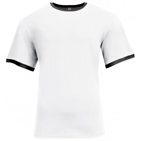 N3518 A4 N3518 Men's Softek Ringer Tee WHITE/BLACK