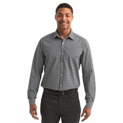Artisan Collection by Reprime RP220 Microcheck Gingham Long-Sleeve Cotton Shirt