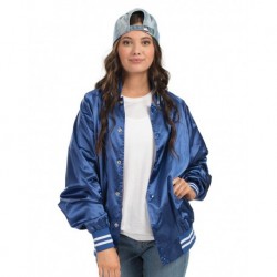 Augusta Sportswear 3610 Satin Baseball Jacket Striped Trim