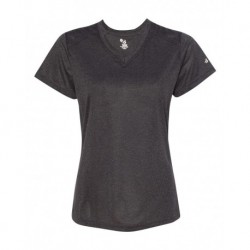 Badger 4362 Women's Pro Heather V-Neck T-Shirt