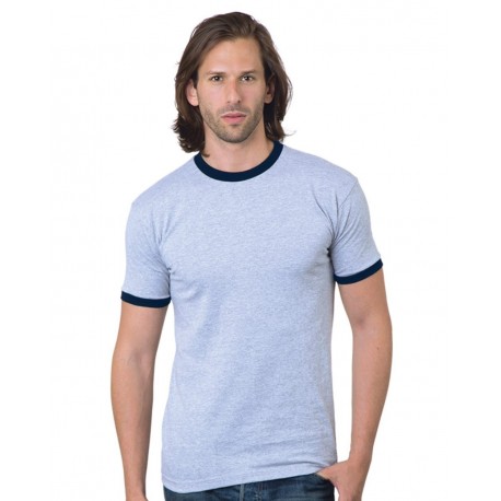 1800 Bayside 1800 USA-Made Ringer T-Shirt WHITE/ BLACK