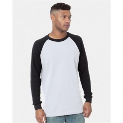 Bayside 8211 USA-Made Heavyweight Waffle Knit Thermal Raglan T-Shirt