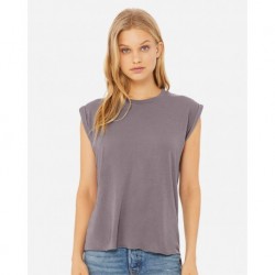 BELLA + CANVAS 8804 Women's Flowy Rolled Cuffs Muscle Tee