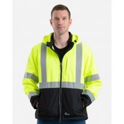 Berne Apparel HVJS206 Hi-Vis Class 3 Hooded Soft Shell Jacket
