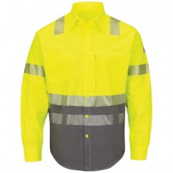 Bulwark SLB4HT Hi-Visibility Color Block Uniform Shirt - EXCEL FR ComforTouch - 7 oz. - Tall Sizes