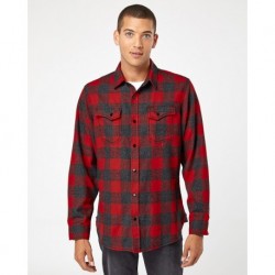 Burnside 8219 Snap Front Long Sleeve Plaid Flannel Shirt