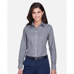 Devon & Jones D640W Women's Crown Collection Gingham Check Woven Dress Shirt