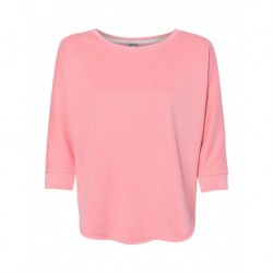 J. America 8685 Women's Lounge Fleece Dolman Crewneck Sweatshirt
