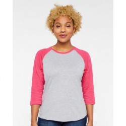 LAT 3530 Women's Baseball Fine Jersey Three-Quarter Sleeve Tee