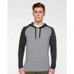 LAT 6917 Fine Jersey Hooded Long Sleeve Raglan T-Shirt