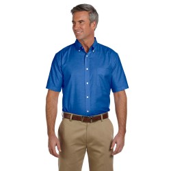 Harriton M600S Men's Short-Sleeve Oxford With Stain-Release