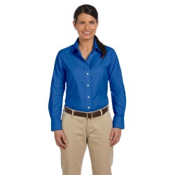 Harriton M600W Ladies' Long-Sleeve Oxford With Stain-Release