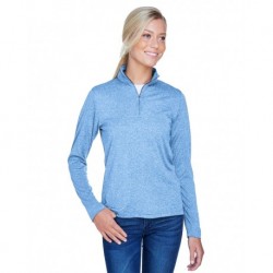 UltraClub 8618W Women's Cool & Dry Heathered Performance Quarter-Zip