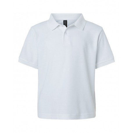 62800Y AllPro 62800Y Youth Pique Polo WHITE