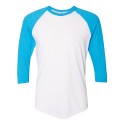 BB453W American Apparel White/ Neon Heather Blue