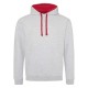 JHA003 AWDis Heather Grey/ Fire Red