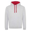 JHA003 AWDis Heather Grey/ Fire Red