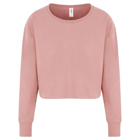 JHA035 AWDis JHA035 Women's Cropped Pullover Sweatshirt Dusty Pink