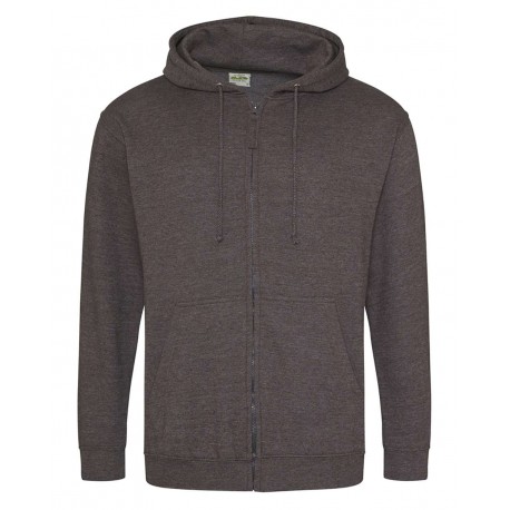 JHA050 AWDis JHA050 Midweight College Full-Zip Hooded Sweatshirt CHARCOAL